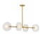 Designers Fountain Sky Fall 60 Watt 4-Light Brushed Gold Contemporary Island Light with Etched Fluted Glass Shades D311C-IS-BG - alternate 8